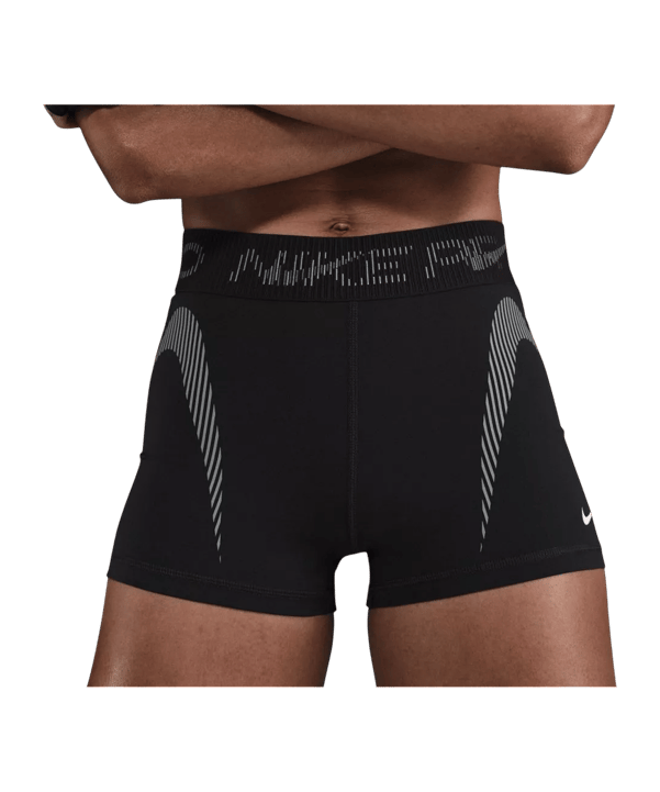 Nike Pro Mid Graphic Biker Short Damen Schwarz F010