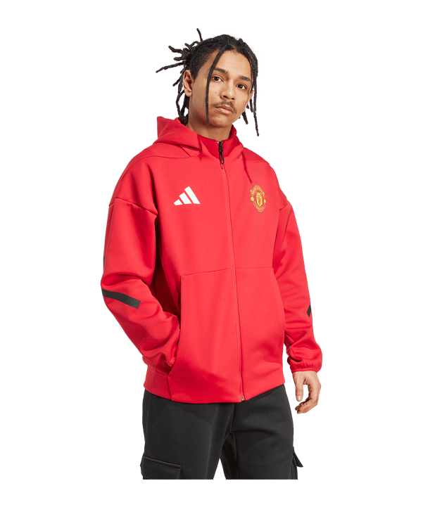 adidas Manchester United Anthem Kapuzenjacke Rot - rot