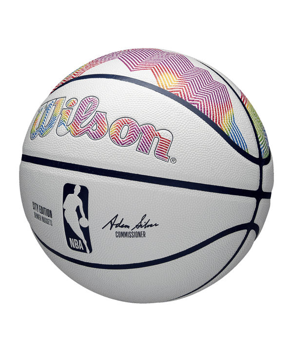 Wilson NBA Team City Collektor DEN NUG Ball 2024 Weiss - weiss