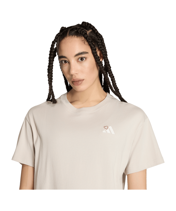 adidas Embroidery Pack Loose Graphic T-Shirt Femmes Beige - beige