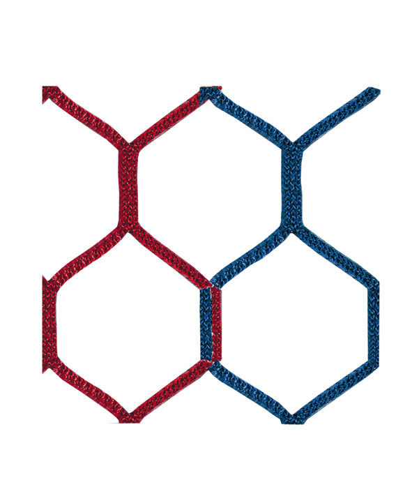 Cawila Tornetz HEXA 5,15x2,05m | Tiefe 1,0x1,0m | Maschenweite 12cm | Stärke 4mm | blau/rot - blau