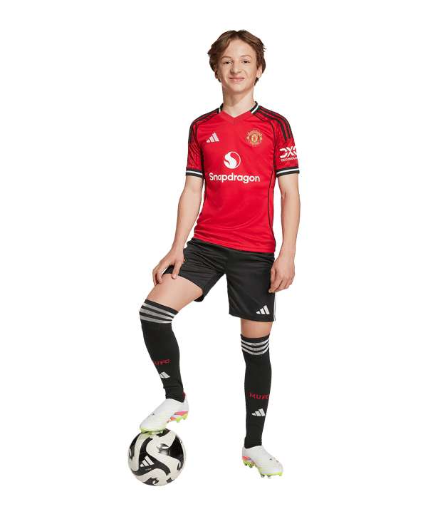 adidas Manchester United Short Home 2025/2026 Kids Schwarz - schwarz