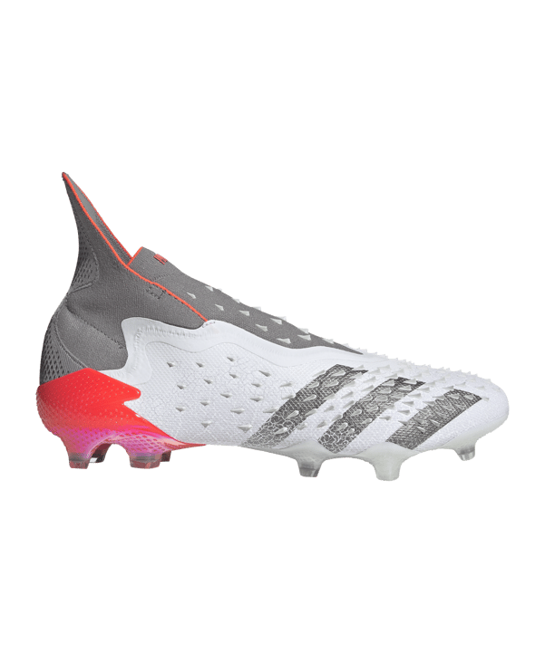 adidas Predator FREAK+ FG White Spark Weiss Grau Rot - weiss