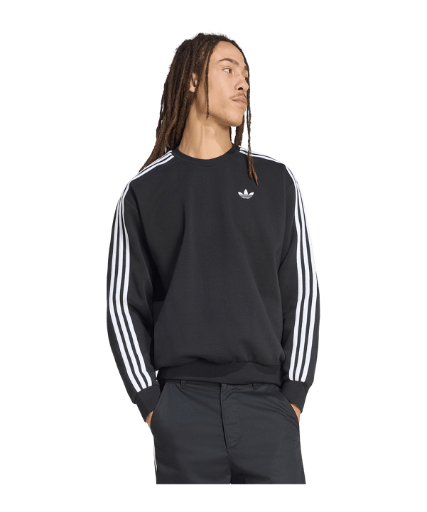 adidas Originals Adicolor 3-Stripes Oversized Sweatshirt Schwarz - schwarz