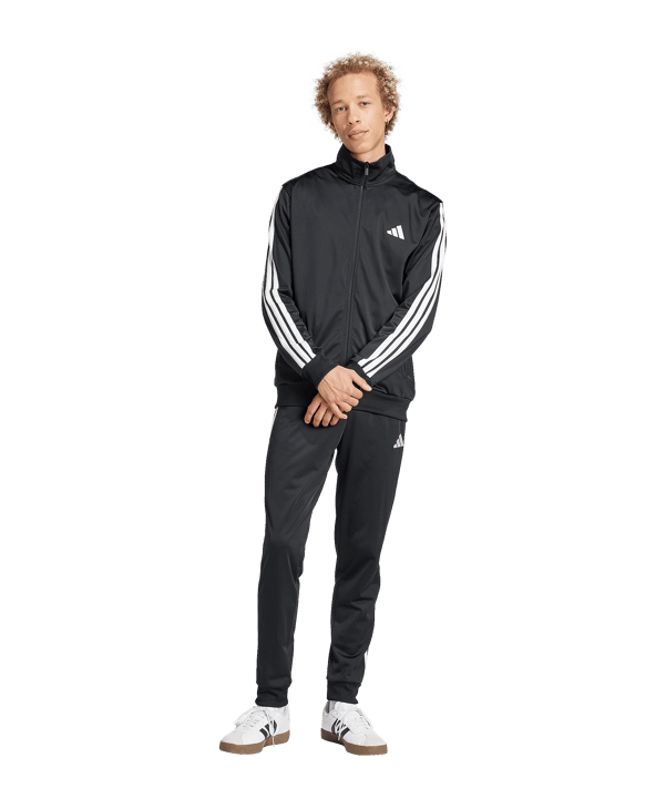 adidas 3 Stripes Trainingsanzug Schwarz - schwarz