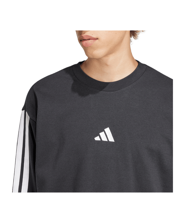 adidas Essentials 3 Stripes Sweatshirt Schwarz - schwarz