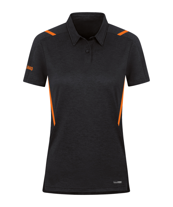 JAKO Challenge Polo Damen Orange F506 - schwarz
