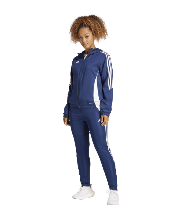 adidas Tiro 24 Windbreaker Damen Blau Weiss - blau