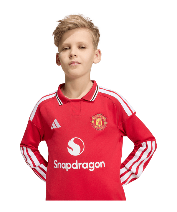 adidas Manchester United Trikot Langarm Home 2026/2027 Kinder Rot - rot