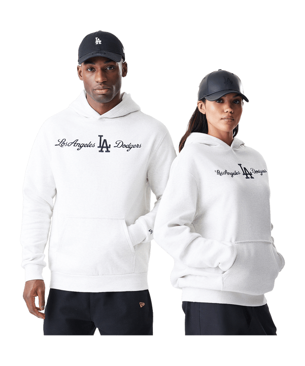 New Era MLB Script Los Angeles Dodgers Oversized Hoody Grau - grau