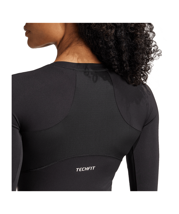 adidas TechFit Longsleeve T-Shirt Damen Schwarz - schwarz