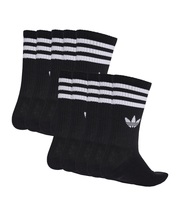 adidas Originals 3 Stripes Crew 10 Pairs Socken Schwarz - schwarz
