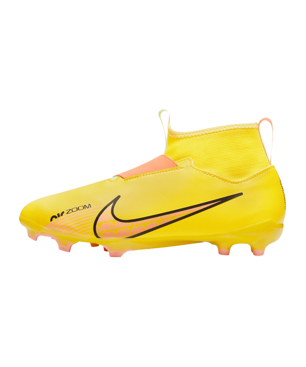 Nike Jr Air Zoom Mercurial Superfly IX Academy FG/MG Kids Lucent Gelb Rosa F780 - gelb