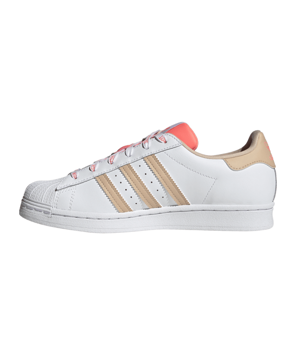 adidas Originals Superstar Damen Weiss Orange - weiss