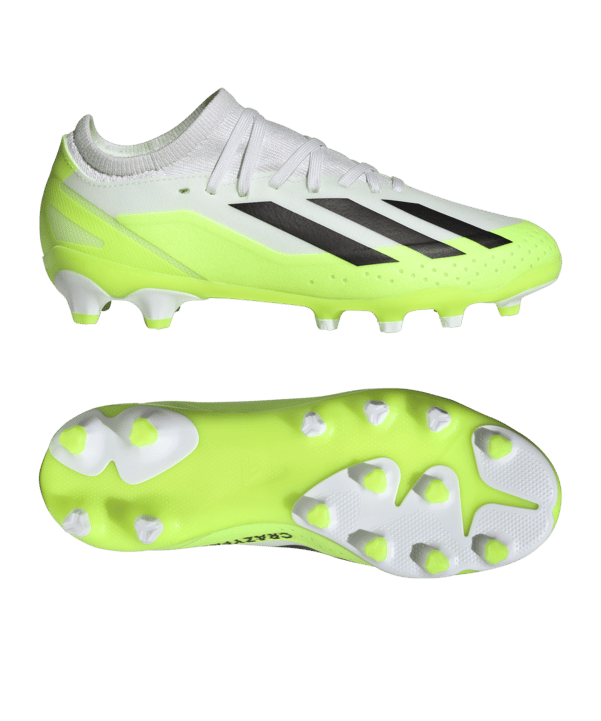 adidas X Crazyfast.3 MG Crazyrush Kids Weiss Schwarz Gelb - weiss