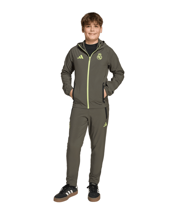 adidas Real Madrid Vis Tech Travel Jacke Kids Grau - grau