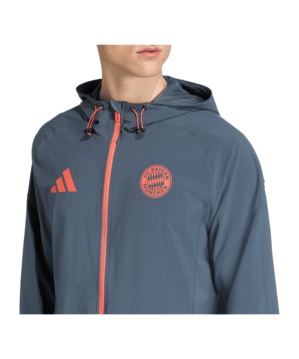 adidas FC Bayern München Tech Travel Jacke Grau - grau