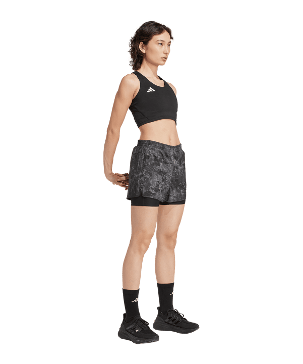 adidas Own the Run Spray 2in1 Hardloopshorts Dames Grijs - grijs