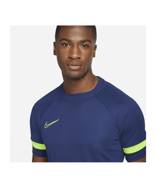 Nike Academy 21 T-Shirt Blau Gelb F492 - blau