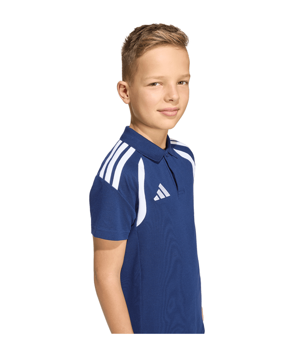 adidas Tiro 26 League Polo Kids Dunkelblau - weiss