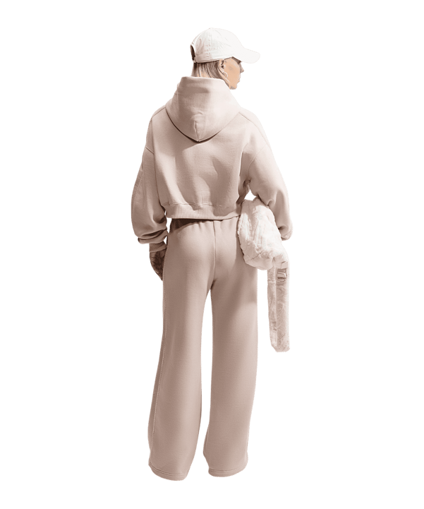 Nike Studio Fleece Scallop Broek Dames Bruin K236 - bruin