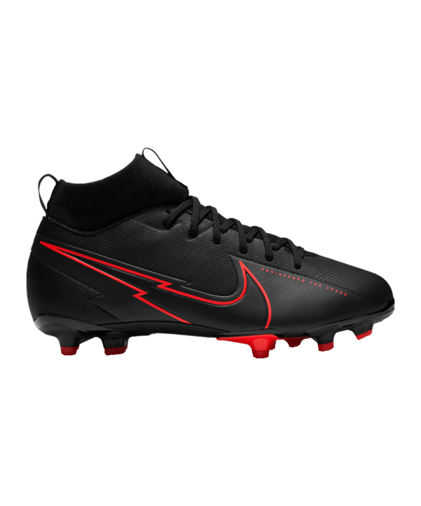 Nike Jr Mercurial Superfly VII Black X Chile Red Academy MG Kids Schwarz F060 - schwarz