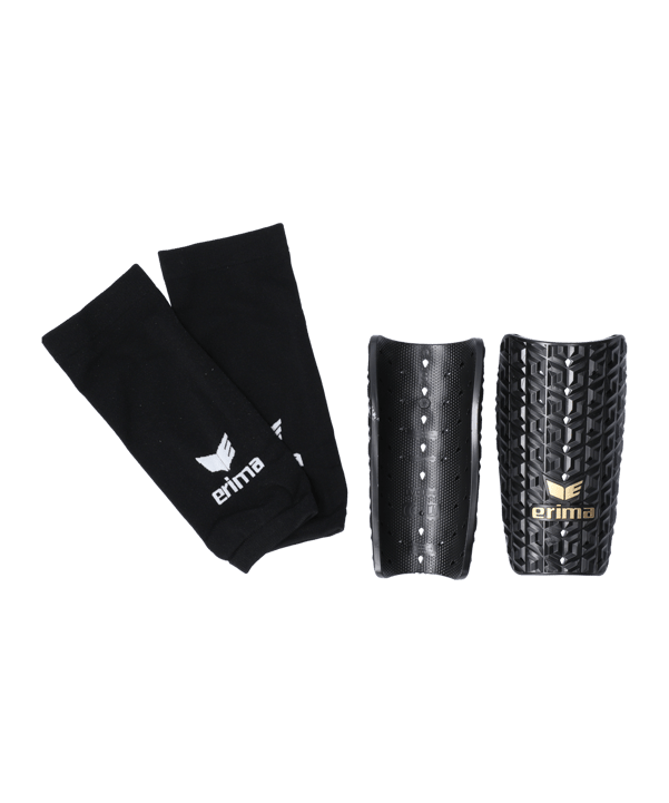 Erima Evo Flex Schienbeinschoner Schwarz Gold - schwarz