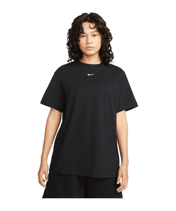 Nike Essential T-Shirt Damen Schwarz Weiss F010 - schwarz