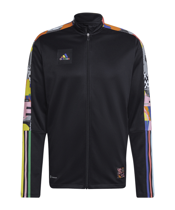 adidas Tiro Pride Trainingsjacke Schwarz Weiss - schwarz