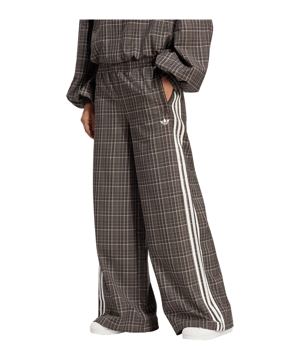 adidas Originals Loose Check Track Manguera Donna Marrone - marrone