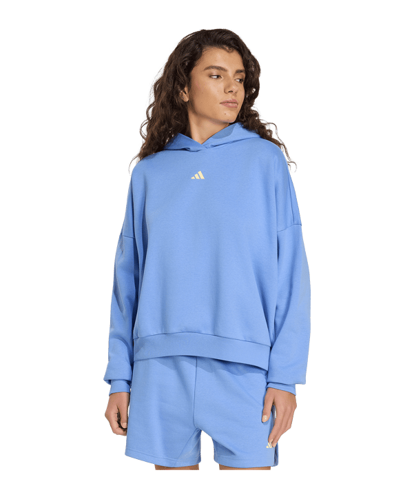adidas 3 Stripes Studio Hoody Damen Blau - blau