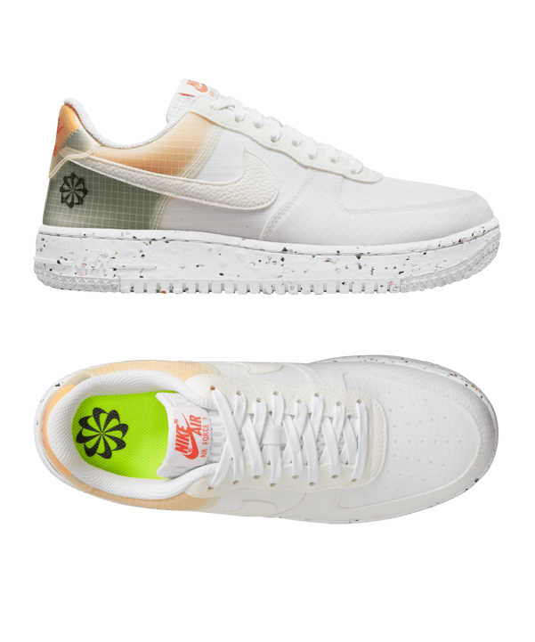 Nike Air Force 1 Crater Weiss Orange F100 - weiss