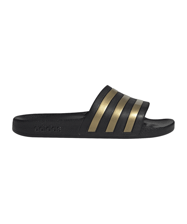 adidas Adilette Aqua Badelatsche Schwarz Gold - schwarz