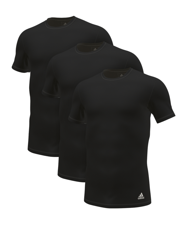 adidas Active Flex Cotton Crew Neck T-Shirt 3er Pack Schwarz F000 - schwarz