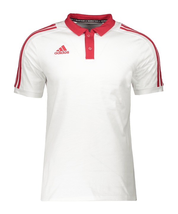 adidas MT 18 Custom Poloshirt Weiss Rot - weiss