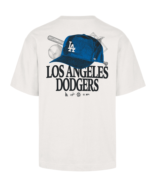 '47 Brand Mlb Los Angeles Dodgers In The Paper Foundation T-Shirt Beige - beige