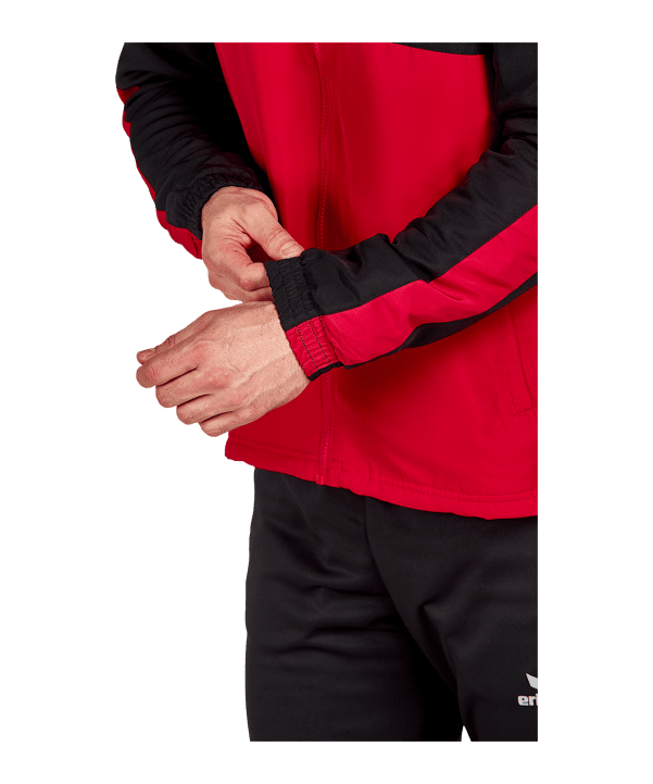 Erima Six Wings Jacke abnehmbare Ärmel Rot Schwarz Schwarz - rot