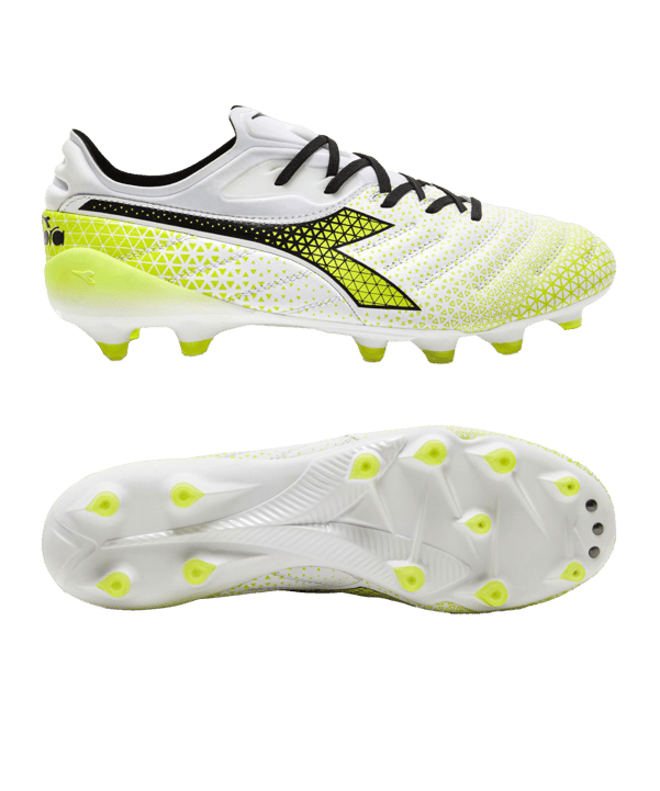 Diadora Brasil Elite Tech GR FG Weiss Schwarz Gelb FC5702 - weiss