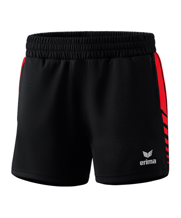 Erima Six Wings Worker Short Damen Schwarz Rot - schwarz