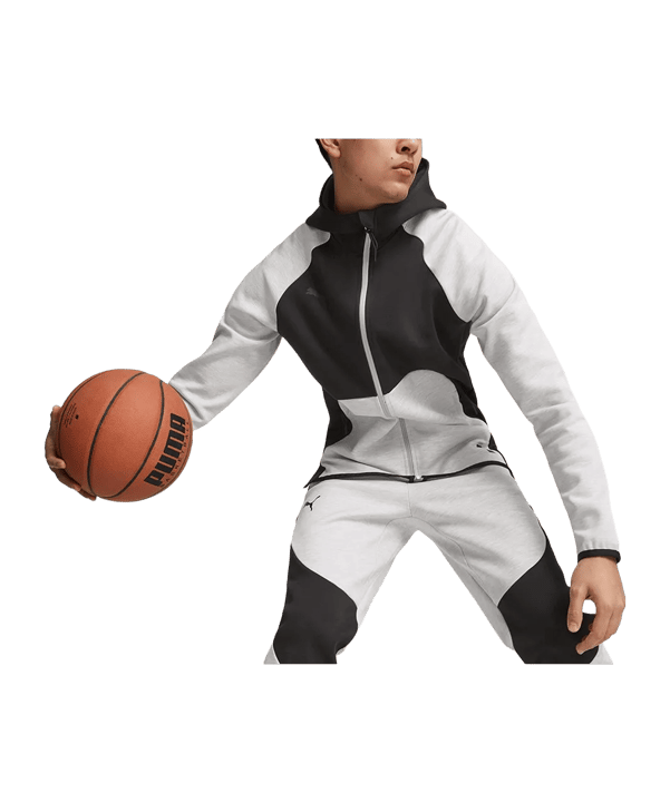 PUMA Hoops Team Dime Kapuzenjacke Grau F02 - grau