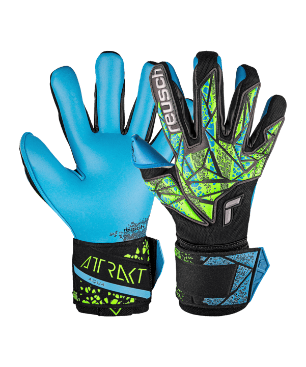 Reusch Attrakt TW-Handschuhe Aqua 2024 Schwarz Grün Blau F7410 - schwarz