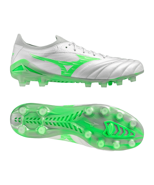 Mizuno Morelia Neo Beta Elite FG Frontier Weiss Grün F37 - weiss
