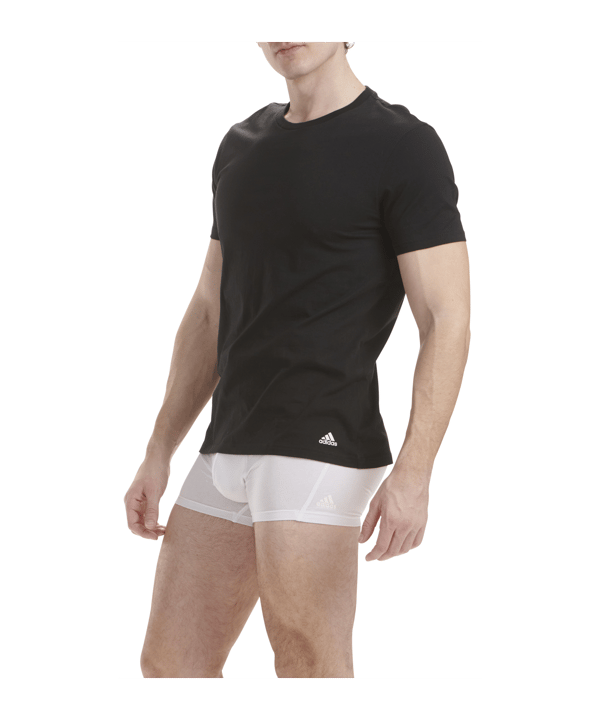 adidas Active Flex Cotton Crew Neck T-Shirt 3er Pack Schwarz F000 - schwarz
