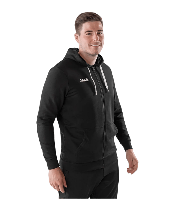 JAKO Base Jas met capuchon Zwart K008 - zwart