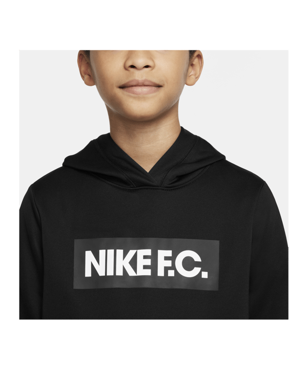 Nike F.C. Hoody Kids Schwarz Weiss F010 - schwarz