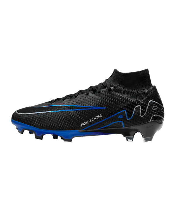 Nike Air Zoom Mercurial Superfly IX Elite FG Shadow Schwarz Silber Blau F040 - schwarz