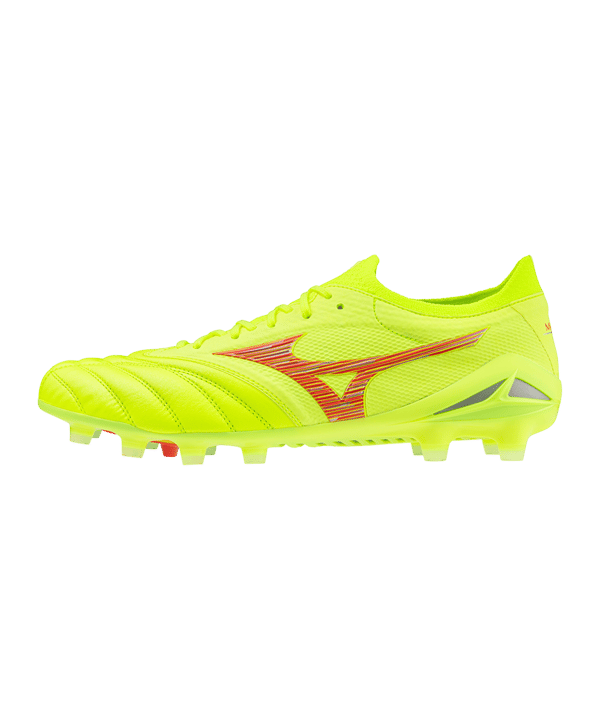 Mizuno Morelia Neo IV Alpha Made in Japan FG Dyna Gelb Rot Gelb F45 - weiss