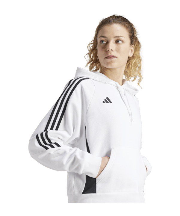adidas Tiro 24 Hoody Damen Weiss Schwarz - weiss