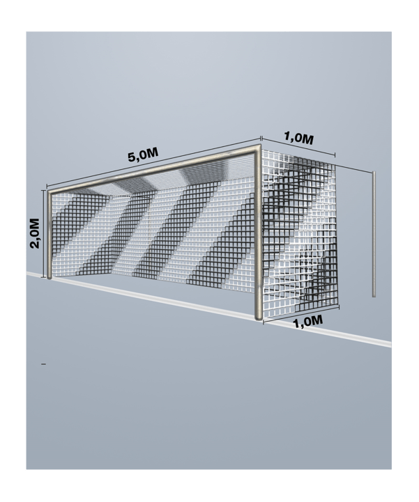 Cawila Tornetz 5,15x2,05m | Tiefe 1,0x1,0m | Maschenweite 12cm | Stärke 4mm | weiß/schwarz - weiss