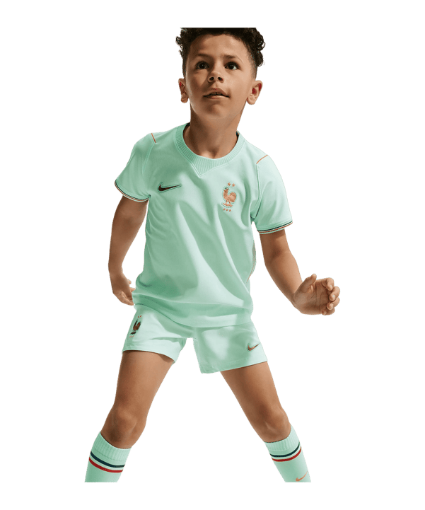 Nike FFF Frankreich Minikit Trikot Set Away WM 2026 Kids Grün F394 - gruen